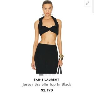 Saint Laurent Black Jersey Bralette Sz 34